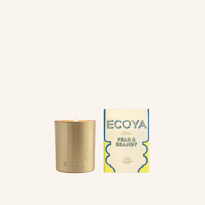 Holiday Pear & Brandy Mini Goldie Candle | Ecoya