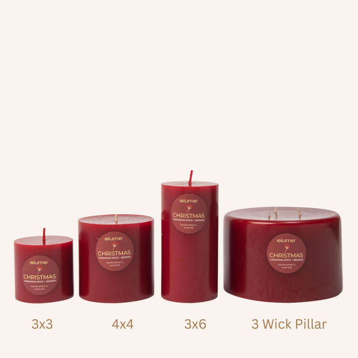 Pillar Candle 3 Wick Cinnamon Spice & Berries | Elume