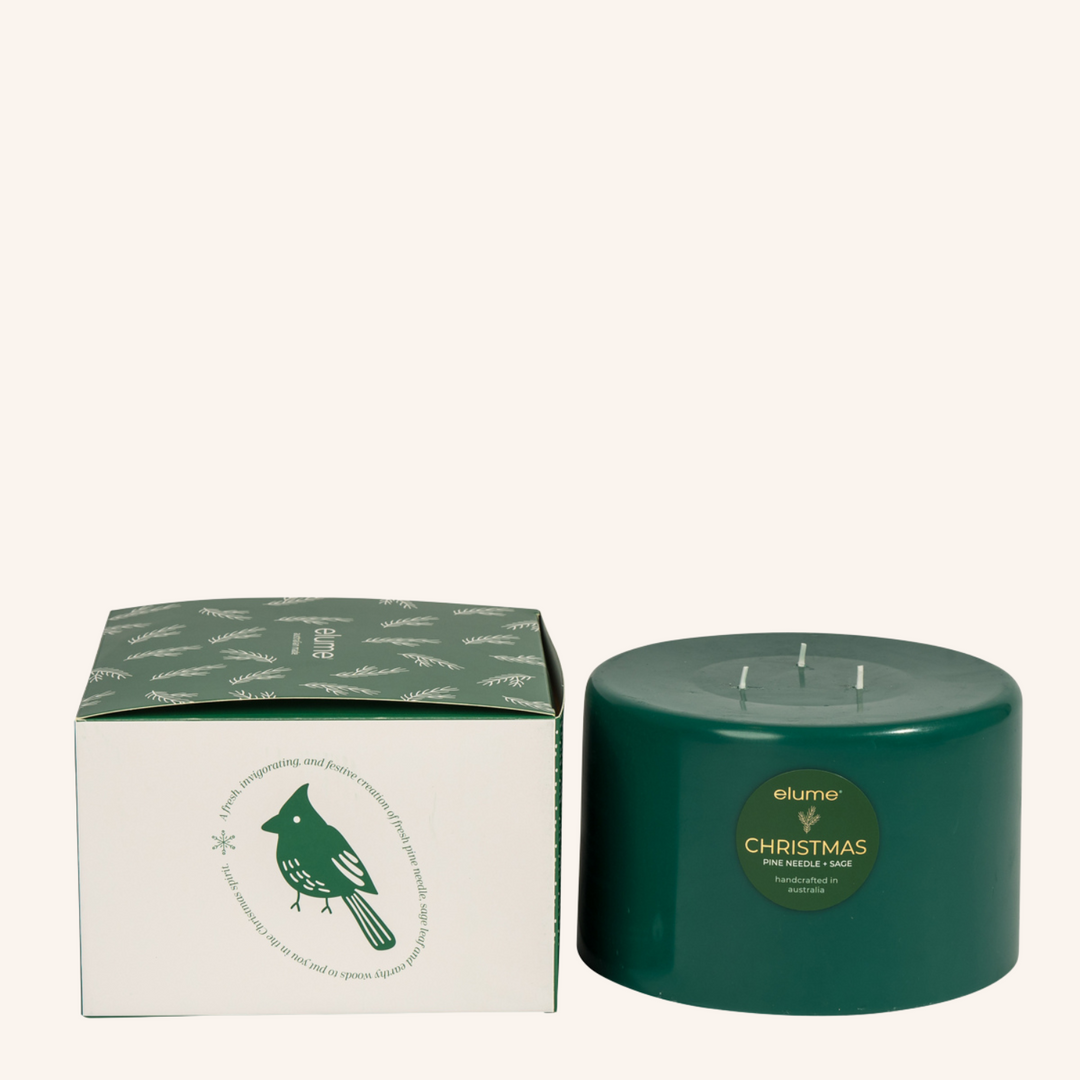 Pillar Candle 3 Wick Pine Needle & Sage | Elume